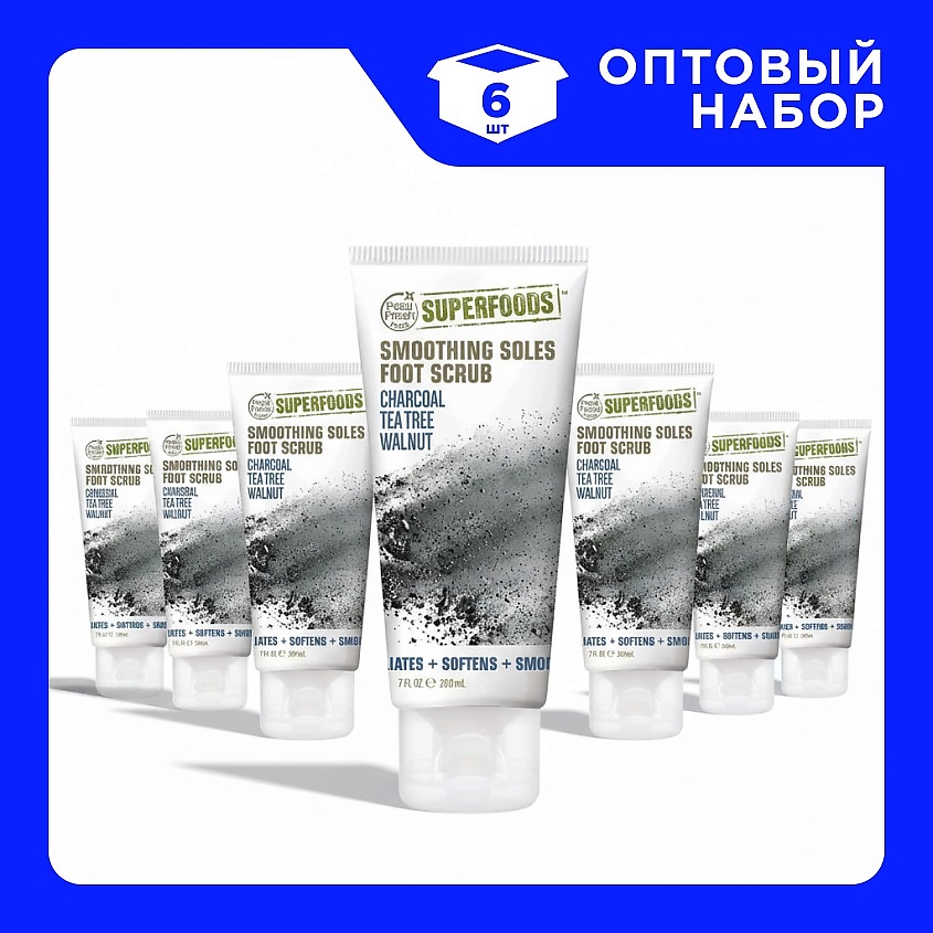 Изображение товара PETAL FRESH Набор Отшелушивающих и очищающих скрабов для ног, 6 шт х 200 мл
