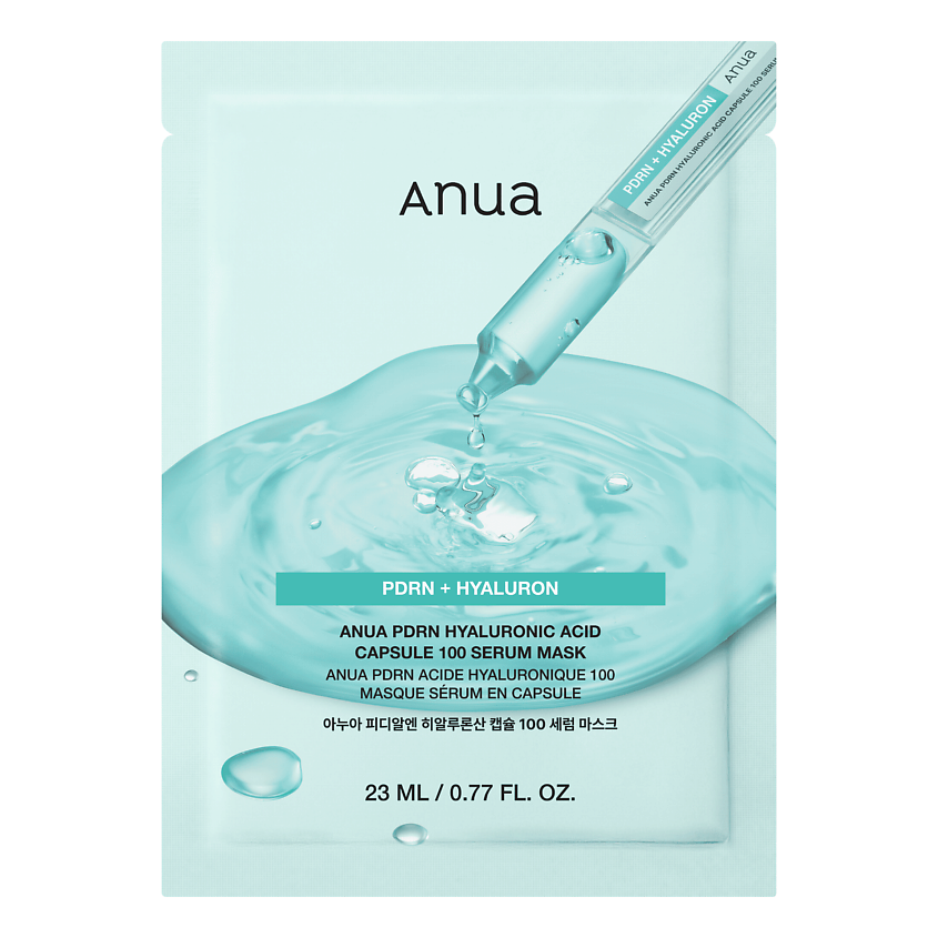 Изображение товара ANUA Тканевая маска с PDRN и гиалуроновой кислотой PDRN HYALURONIC ACID CAPSULE 100 SERUM MASK, 1 шт.