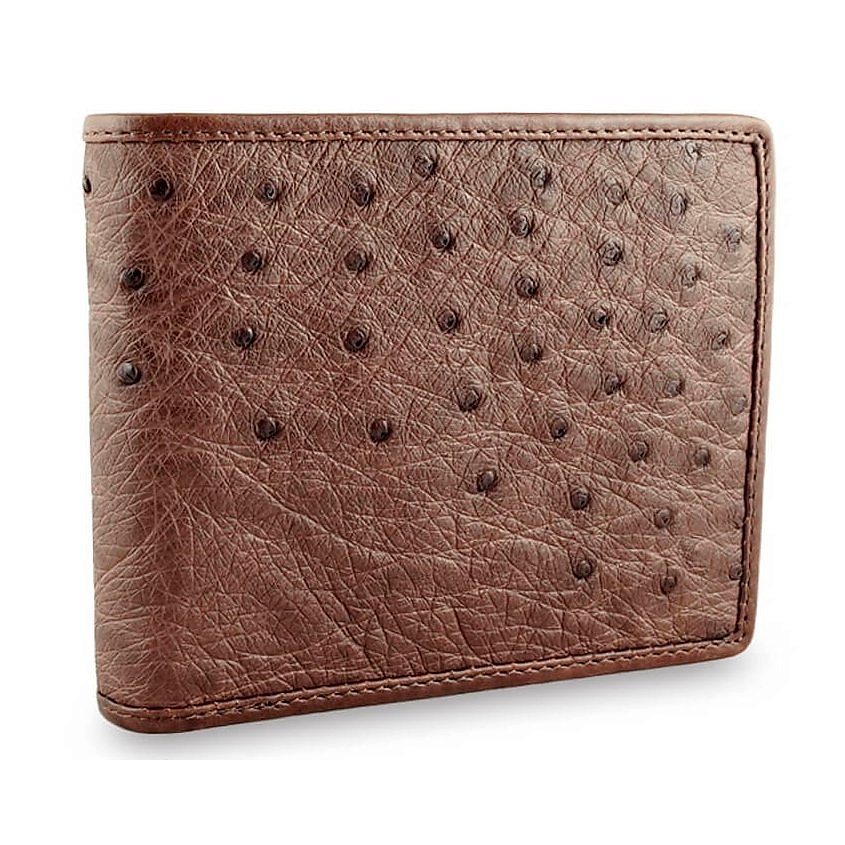 Изображение товара EXOTIC LEATHER GENUINE PREMIUM ACCESSORIES Классический мужской кошелек из натуральной кожи страуса, Коричневый
