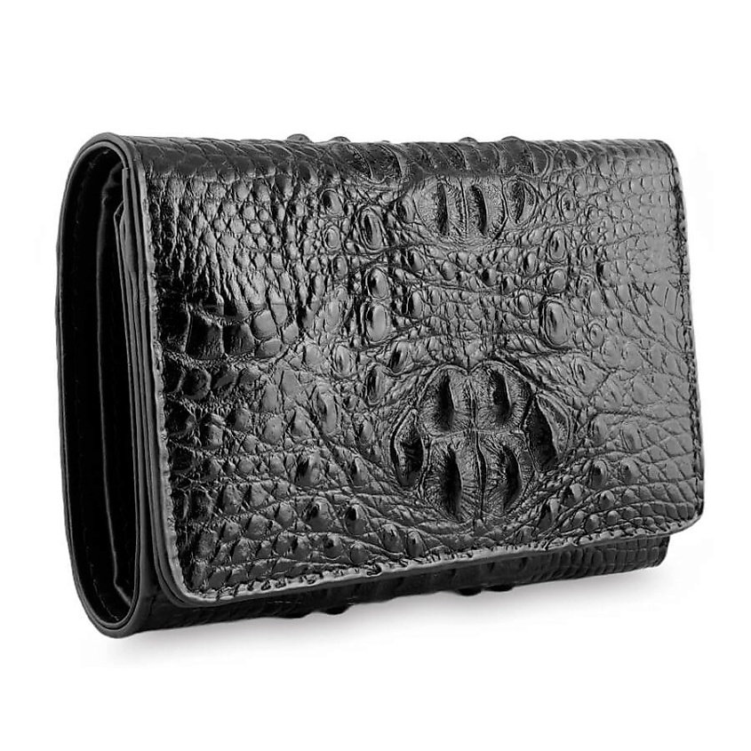 Изображение товара EXOTIC LEATHER GENUINE PREMIUM ACCESSORIES Крутой женский кошелек из настоящей кожи крокодила, Черный