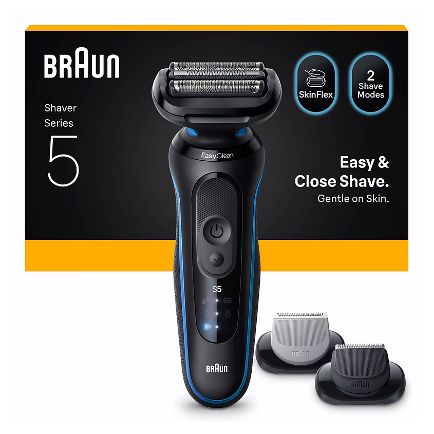 Изображение товара BRAUN Электробритва Series 5 52-B1650S, Цвет: черный, синий Изображение товара BRAUN Электробритва Series 5 52-B1650S, Цвет: черный, синий