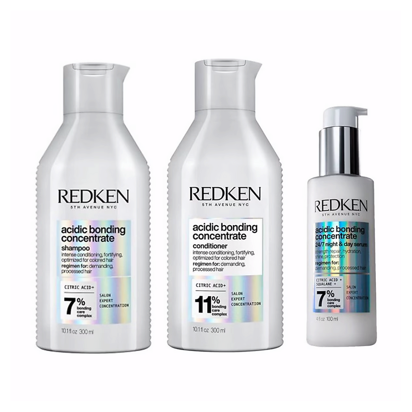 Изображение товара REDKEN Набор для поврежденных волос Acidic Bonding Concentrate, 300 мл + 300 мл + 100 мл