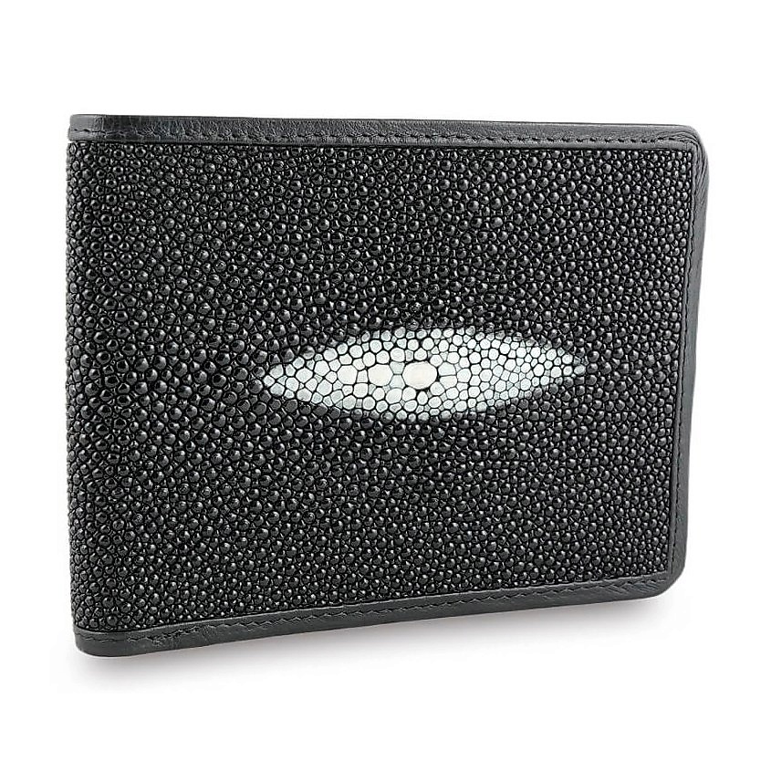 Изображение товара EXOTIC LEATHER GENUINE PREMIUM ACCESSORIES Модный мужской кошелек из натуральной кожи морского ската, Черный Изображение товара EXOTIC LEATHER GENUINE PREMIUM ACCESSORIES Модный мужской кошелек из натуральной кожи морского ската, Черный