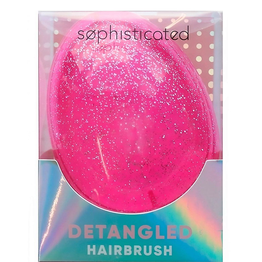 Изображение товара Щётка для волос SOPHISTICATED EGG PINK GLITTER компактная для сухих и мокрых волос