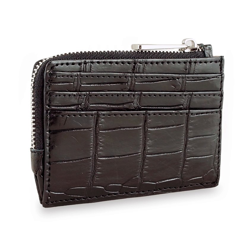 Изображение товара EXOTIC LEATHER GENUINE PREMIUM ACCESSORIES Модный картхолдер из крокодиловой кожи, Черный