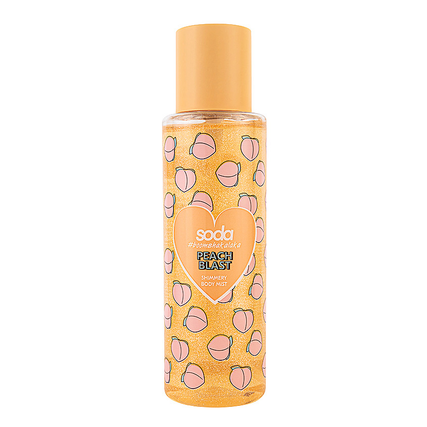 Изображение товара Парфюмированный мист для тела PEACH BLAST SODA 165 мл фруктовый аромат с блестками Изображение товара Парфюмированный мист для тела PEACH BLAST SODA 165 мл фруктовый аромат с блестками