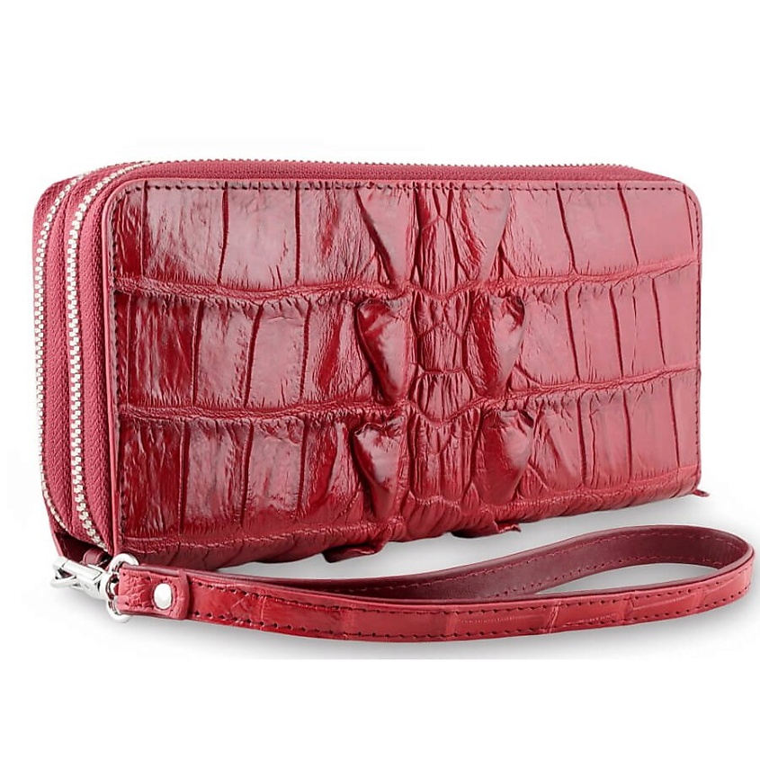 Изображение товара EXOTIC LEATHER GENUINE PREMIUM ACCESSORIES Бордовый мужской клатч из кожи с хвоста крокодила, Бордовый