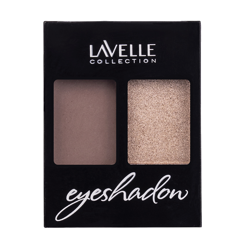 Изображение товара LAVELLE COLLECTION Тени для век двухцветные коричневый тауп/металлик, тон 02 коричневый/бежевый металлик