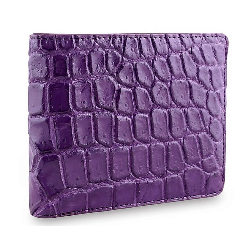 Изображение товара EXOTIC LEATHER GENUINE PREMIUM ACCESSORIES Стильный мужской кошелек из кожи с брюха крокодила, Фиолетовый