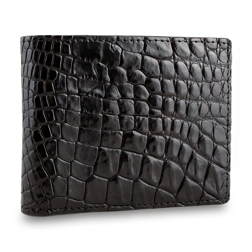Изображение товара EXOTIC LEATHER GENUINE PREMIUM ACCESSORIES Кошелек из крокодила с кармашком сзади, Черный