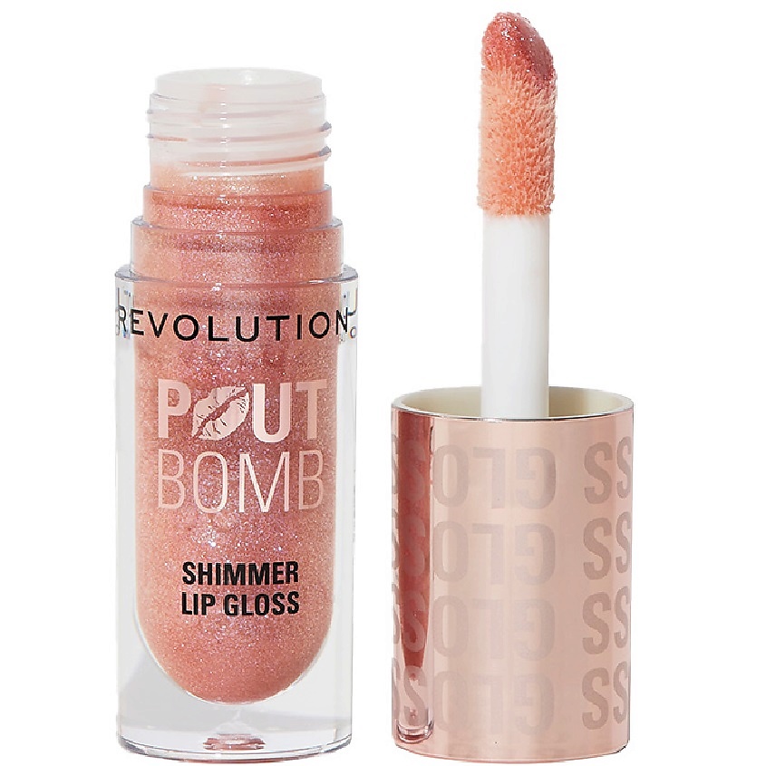 Изображение товара MAKEUP REVOLUTION Блеск для губ Pout Bomb Shimmer Lip Gloss, Glimmer Nude, 4,5 мл
