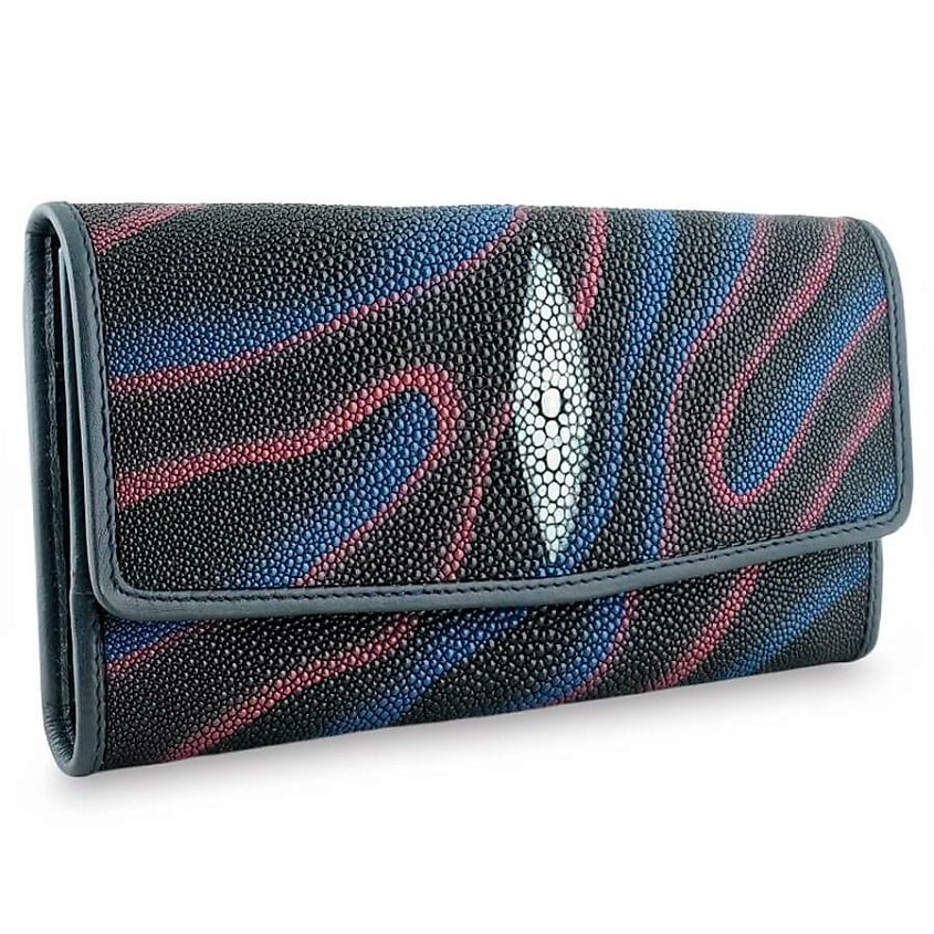 Изображение товара EXOTIC LEATHER GENUINE PREMIUM ACCESSORIES Необычное женское портмоне из настоящей кожи ската, Мультиколор