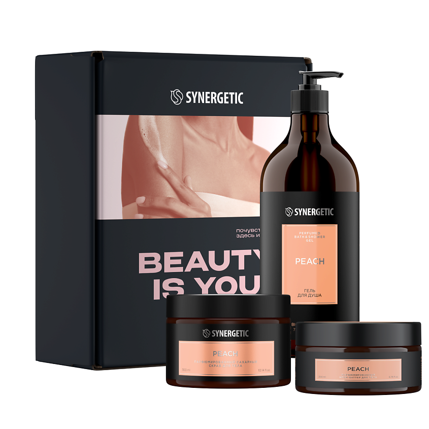 Изображение товара SYNERGETIC Парфюмированный набор для ухода за телом BEAUTY IS YOU с ароматом персик, 1 шт. Изображение товара SYNERGETIC Парфюмированный набор для ухода за телом BEAUTY IS YOU с ароматом персик, 1 шт.