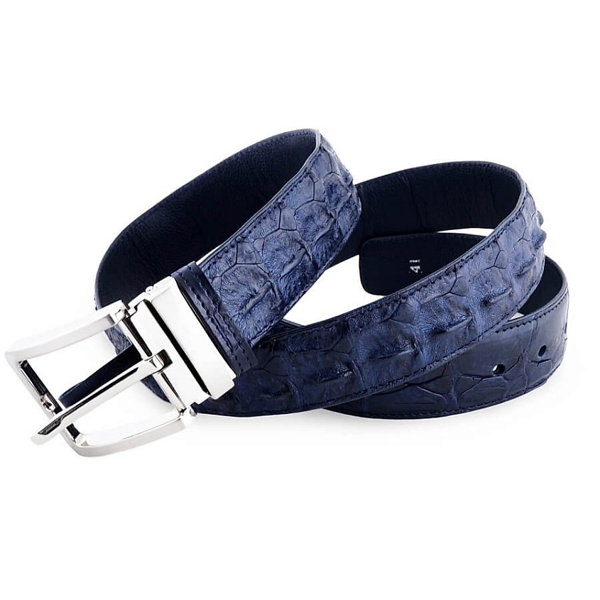 Изображение товара Ремень EXOTIC LEATHER Нильский крокодил Темно-синий 150 см