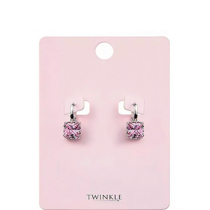 Изображение товара TWINKLE Серьги Baby Pink Cube, 1 пара