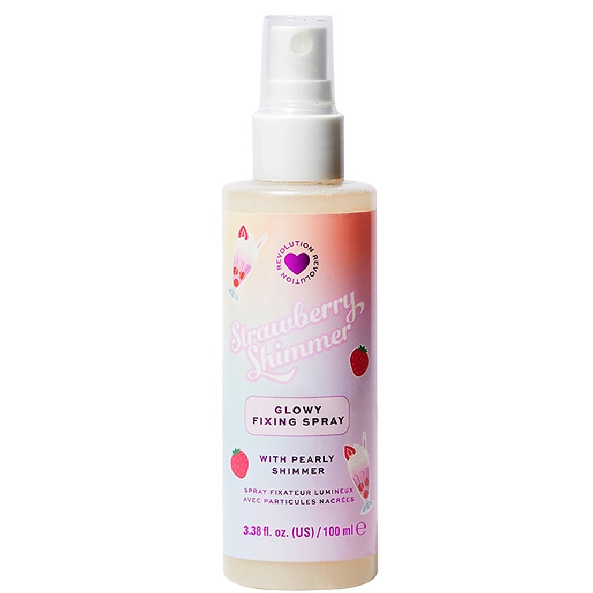 Изображение товара I HEART REVOLUTION Спрей для фиксации макияжа Milkshake Strawberry Simmer Glowy Fixing Spray, 100 мл