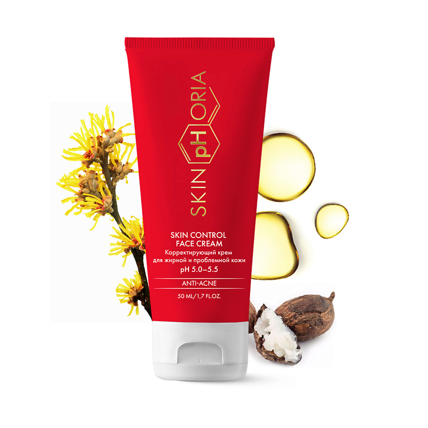 Изображение товара SKINPHORIA Корректирующий крем для жирной и проблемной кожи Skin control face cream, 50 мл