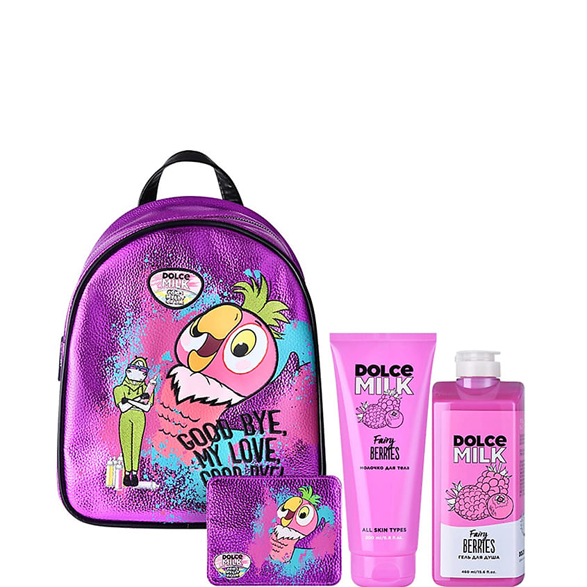 Изображение товара DOLCE MILK Набор 278 с фиолетовым рюкзаком Кеша Союзмультфильм, 460 мл + 200 мл + 2 шт