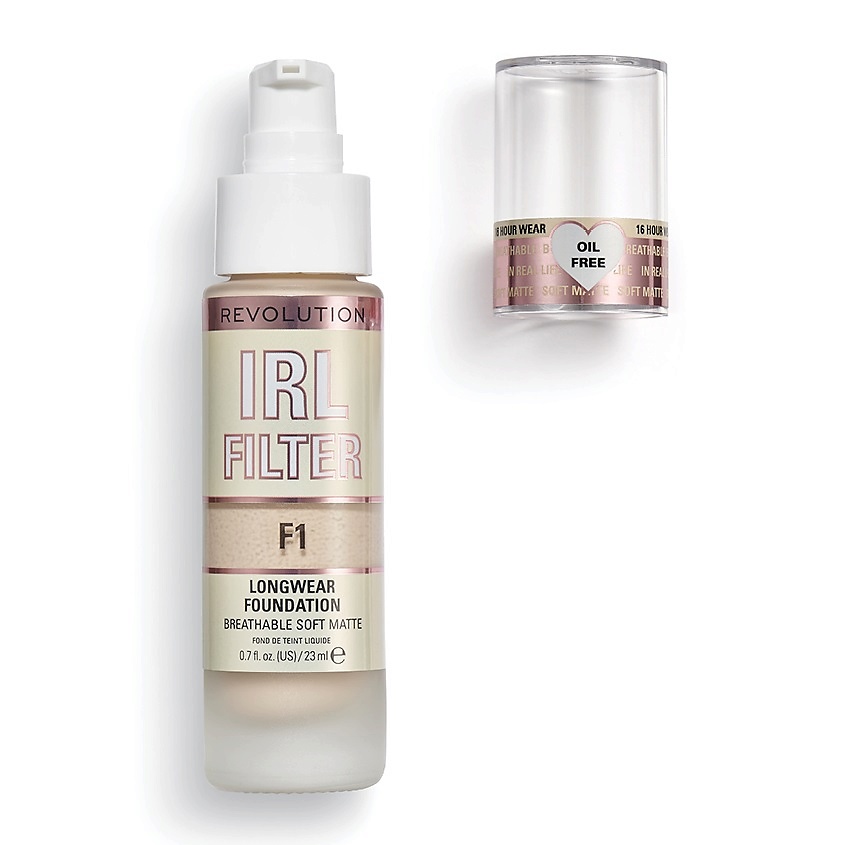Изображение товара Тональная основа REVOLUTION MAKEUP IRL FILTER LONGWEAR F1, 23 мл - натуральное и стойкое покрытие д