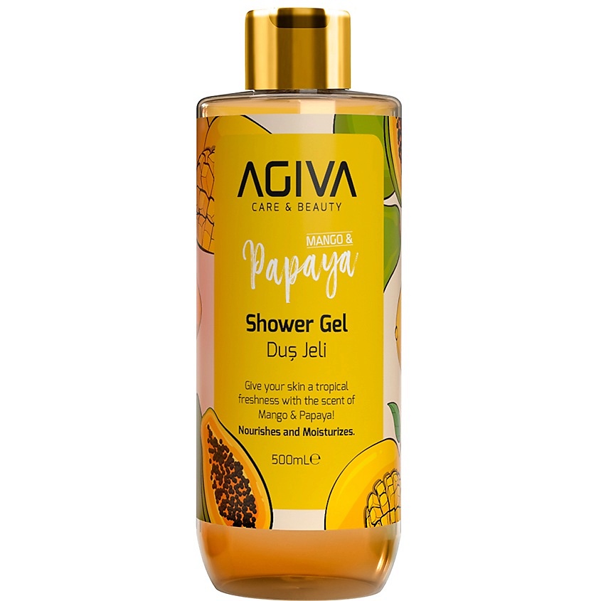 Изображение товара Гель для душа AGIVA BEAUTY Манго-папайя 500 мл освежающий и мягкий уход
