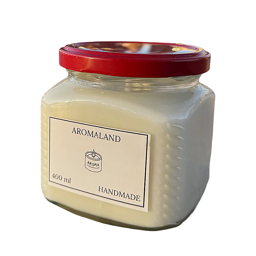 Изображение товара AROMALAND Свеча ароматическая Кокос большая, 400 мл, в стеклянной банке