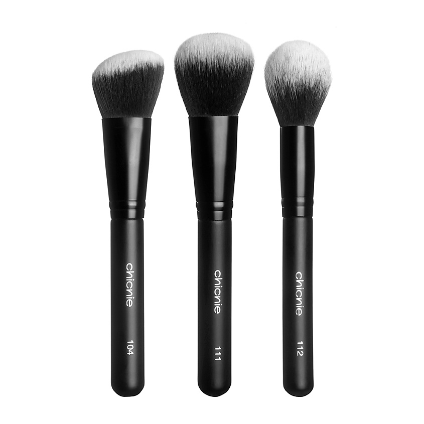 Изображение товара Набор кистей для макияжа CHICNIE Flawless Face 3 шт гипоаллергенный синтетический ворс