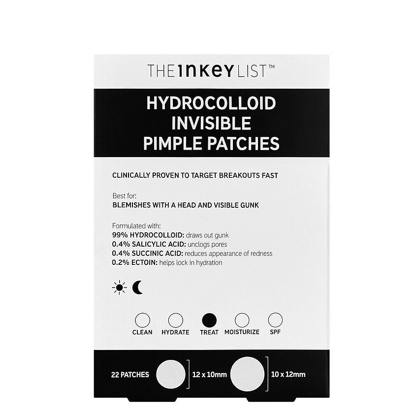 Изображение товара THE INKEY LIST Патчи от прыщей Hydrocolloid Invisible Pimple Patches, 22 шт.