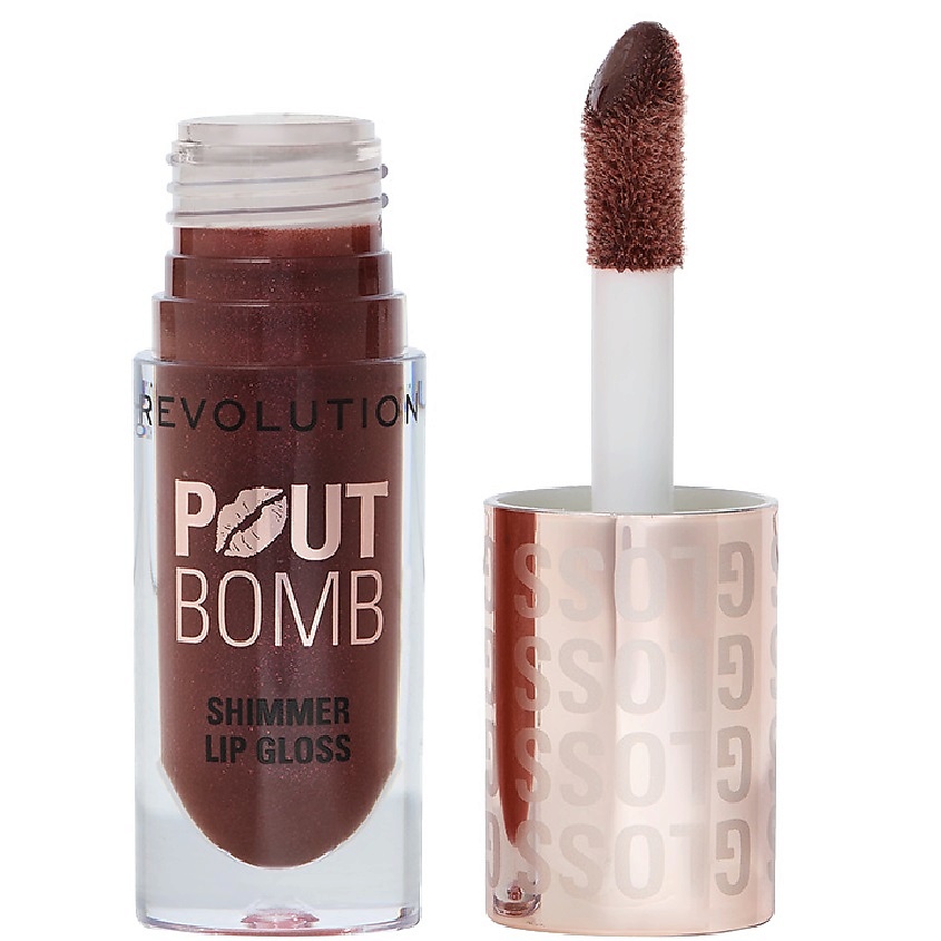 Изображение товара MAKEUP REVOLUTION Блеск для губ Pout Bomb Shimmer Lip Gloss, Chocolate Sparkle, 4,5 мл