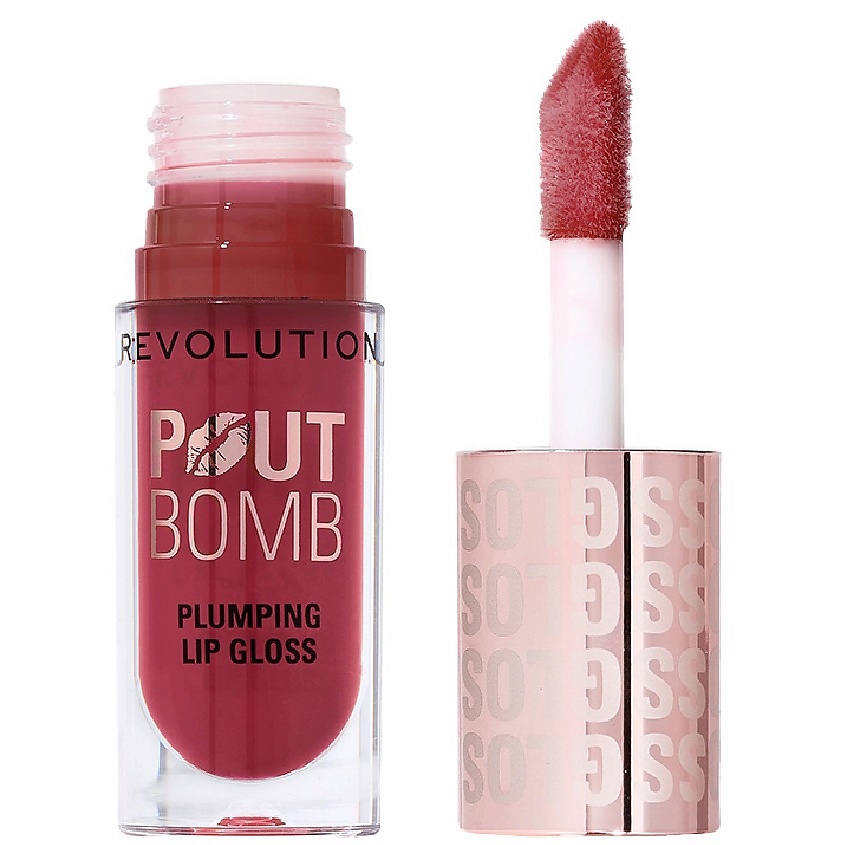 Изображение товара MAKEUP REVOLUTION Блеск для губ Pout Bomb Plumping Lipgloss, Rosewood Rose Pink, 4,6 мл