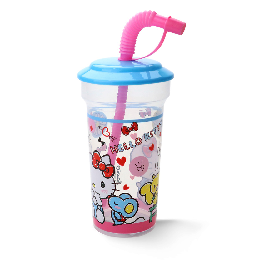Изображение товара Стакан ND PLAY Hello Kitty 420 мл с трубочкой