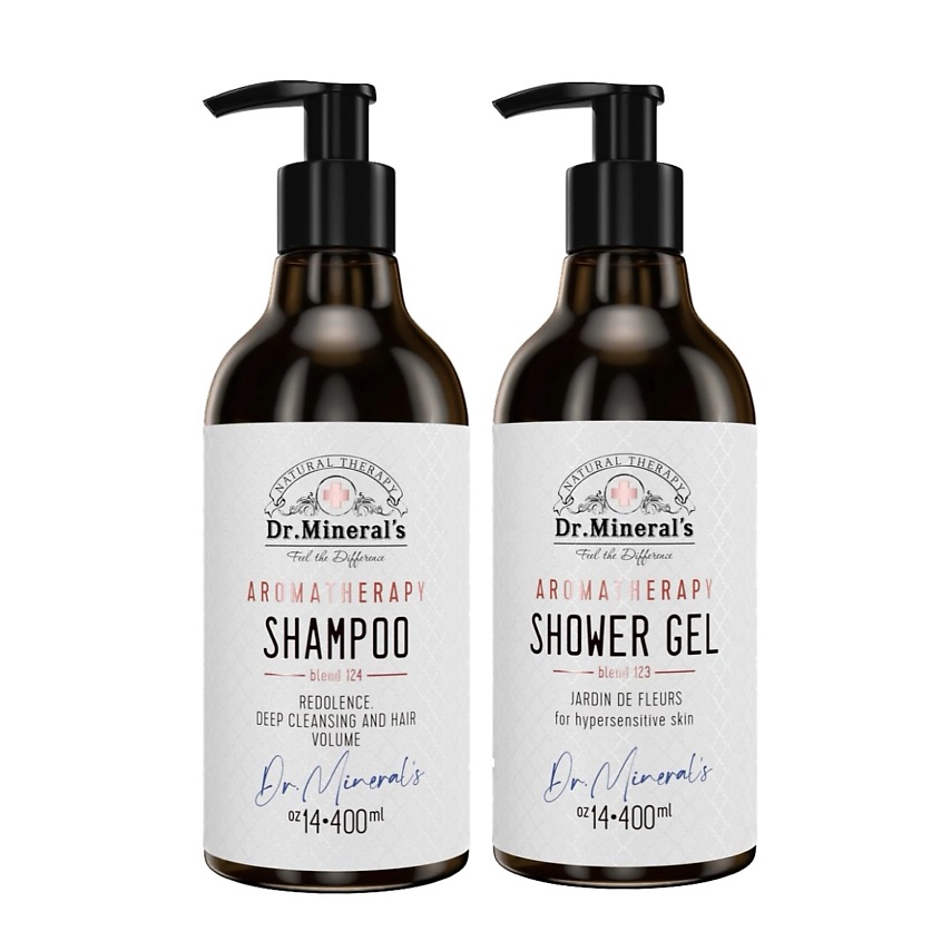 Изображение товара DR. MINERAL'S Подарочный набор шампунь для объема волос и гель для душа 400 мл Изображение товара DR. MINERAL'S Подарочный набор шампунь для объема волос и гель для душа 400 мл