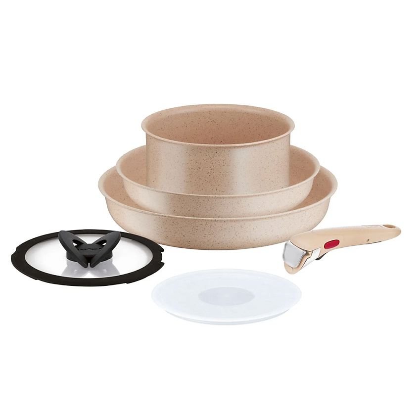 Изображение товара TEFAL Набор посуды со съемной ручкой Ingenio Delight L7839622, антипригарная сковорода 28 и 24 см, ковш 18 см с крышкой, с каменным покрытием и индикатором нагрева Изображение товара TEFAL Набор посуды со съемной ручкой Ingenio Delight L7839622, антипригарная сковорода 28 и 24 см, ковш 18 см с крышкой, с каменным покрытием и индикатором нагрева