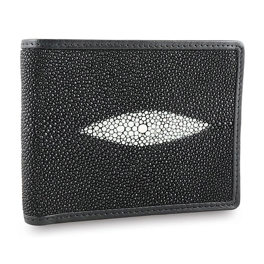 Изображение товара EXOTIC LEATHER GENUINE PREMIUM ACCESSORIES Мужской кошелек из натуральной кожи ската Mosart Custini, Черный