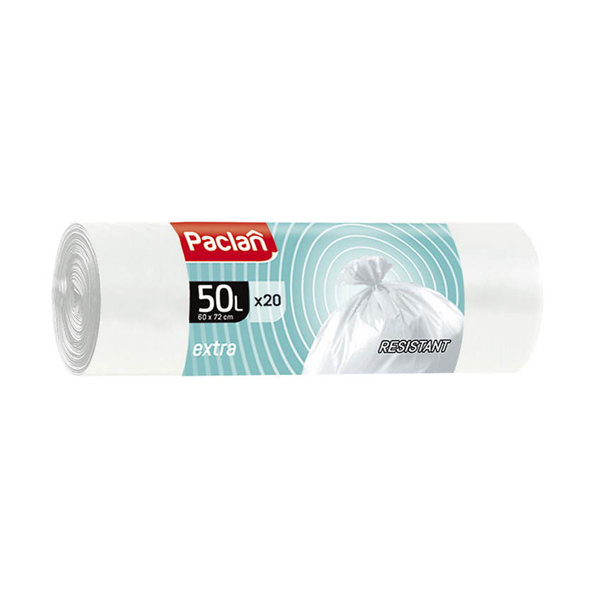 Изображение товара Мешки для мусора PACLAN EXTRA 50л 20 шт прочные и эффективные для офиса и дома