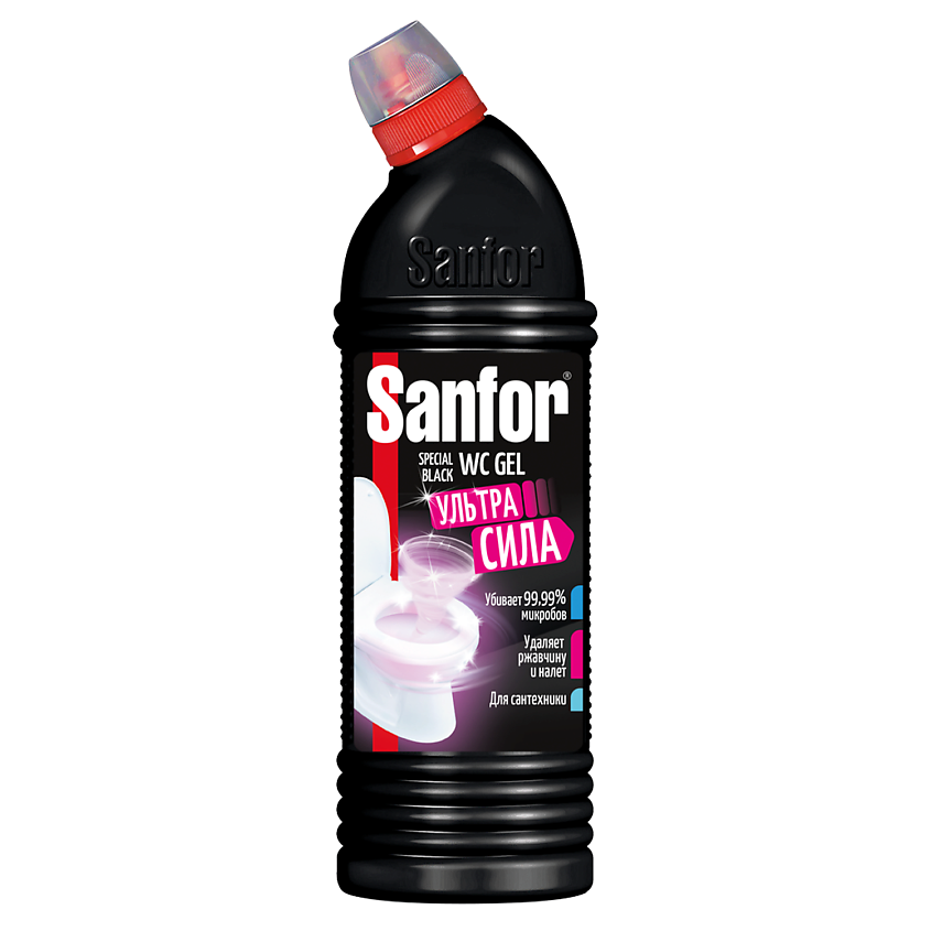 Изображение товара Sanfor WC Gel Special Black 750 мл средство для чистки и дезинфекции туалета Изображение товара Sanfor WC Gel Special Black 750 мл средство для чистки и дезинфекции туалета