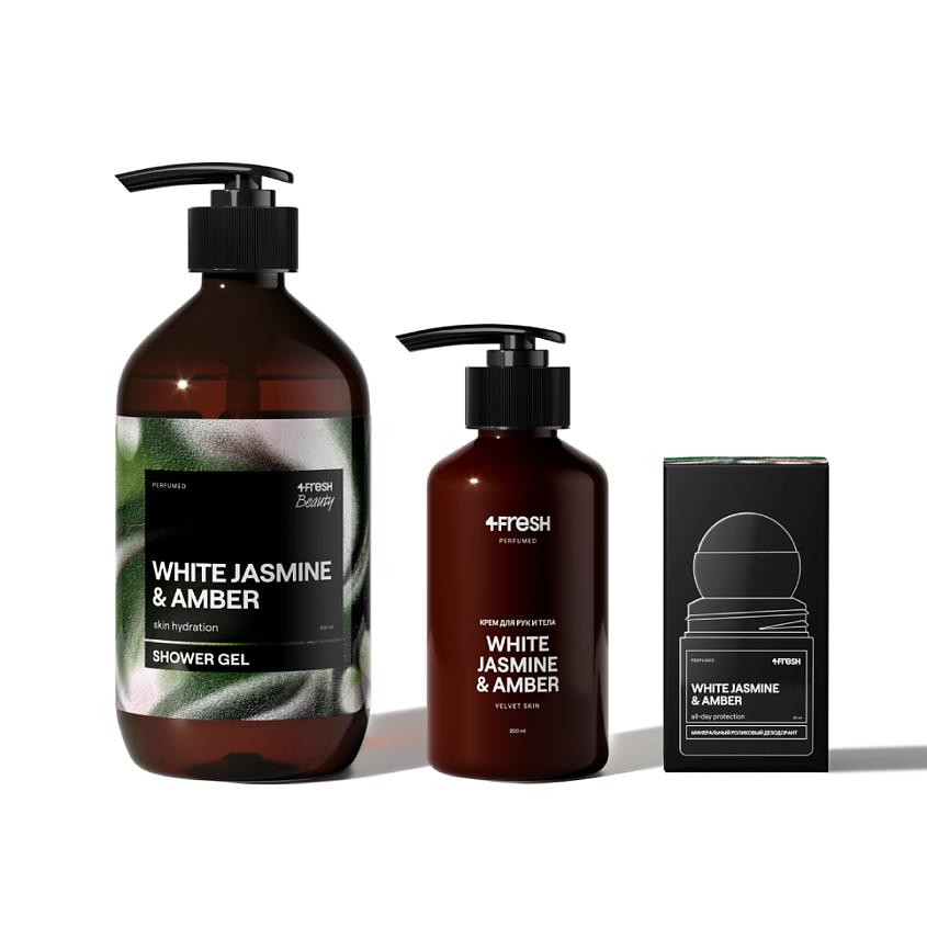 Изображение товара 4FRESH BEAUTY Подарочный набор парфюмированной косметики для тела Белый жасмин и амбра, 1 шт.
