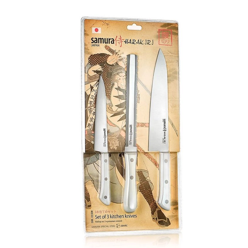 Изображение товара SAMURA Набор ножей 3 в 1 " HARAKIRI" 23, 57, 85, 1 шт.