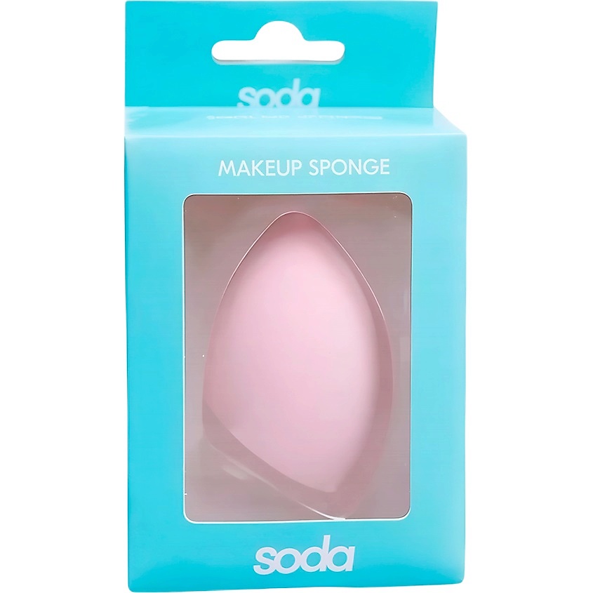 Изображение товара Спонж для нанесения тональной основы SODA розовый 1 шт. #smoothblend гидрофильный полиуретан