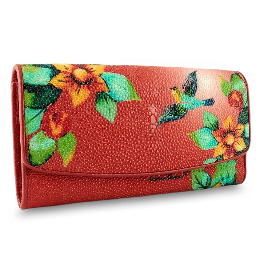 Изображение товара EXOTIC LEATHER GENUINE PREMIUM ACCESSORIES Женское портмоне из ската с рисунком, Мультиколор