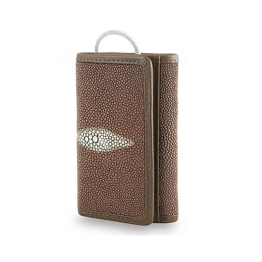 Изображение товара EXOTIC LEATHER GENUINE PREMIUM ACCESSORIES Классическая ключница для ключей из настоящего ската, Коричневый
