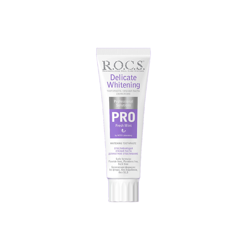 Изображение товара R.O.C.S. PRO Деликатное Отбеливание Fresh Mint 135 г зубная паста для заботы и отбеливания