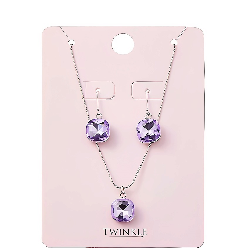 Изображение товара Набор серьги и подвеска Violet - элегантный комплект из бижутерии
