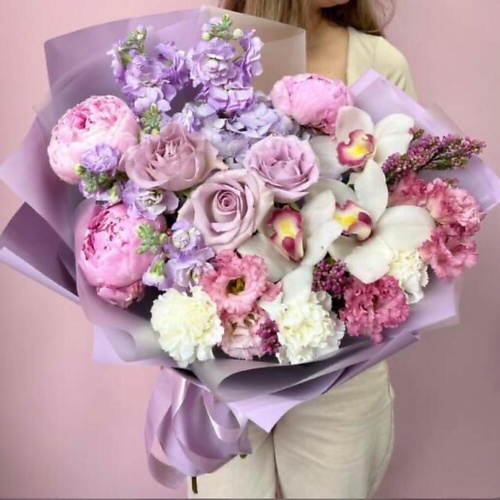 

ЗАЦВЕТАЙ. ЦВЕТОЧНЫЙ БУТИК "Букет для милой Феи" на основе орхидей и пионов, "Букет для милой Феи" на основе орхидей и пионов