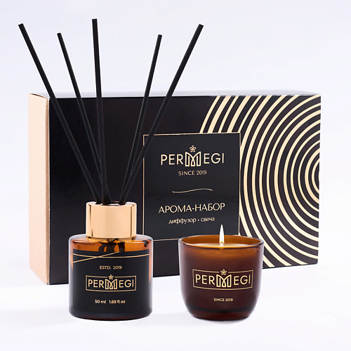 

PERMEGI Подарочный набор диффузор+свеча "Пион", Подарочный набор диффузор+свеча "Пион"