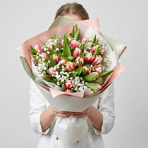 

VORNIKOV BOUQUETS Букет из тюльпанов Счастье в моменте, Букет из тюльпанов Счастье в моменте