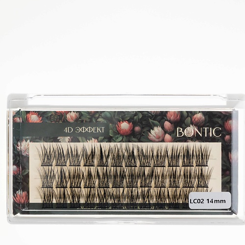 

BONTIC Накладные ресницы пучки 4D - 14мм, Накладные ресницы пучки 4D - 14мм