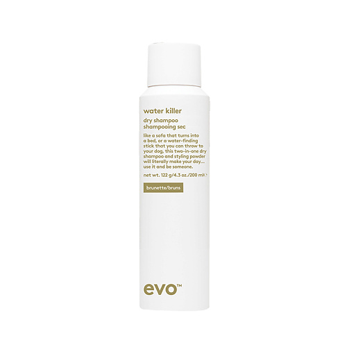 

EVO полковник су[хой] брю[нет] сухой шампунь-спрей water killer dry shampoo brunette 200, полковник су[хой] брю[нет] сухой шампунь-спрей water killer dry shampoo brunette