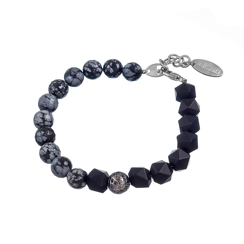 

LANZEROTTI Браслет Pianoforte, оникс, снежный обсидиан, лава, Браслет Pianoforte, оникс, снежный обсидиан, лава