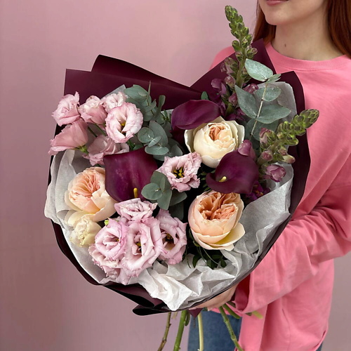 ЗАЦВЕТАЙ. ЦВЕТОЧНЫЙ БУТИК «Спелая черешня» букет с роскошными каллами