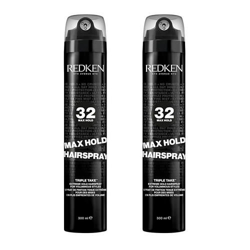 

REDKEN Набор лаков с экстрасильной фиксацией Max Hold Hairspray 32, Набор лаков с экстрасильной фиксацией Max Hold Hairspray 32